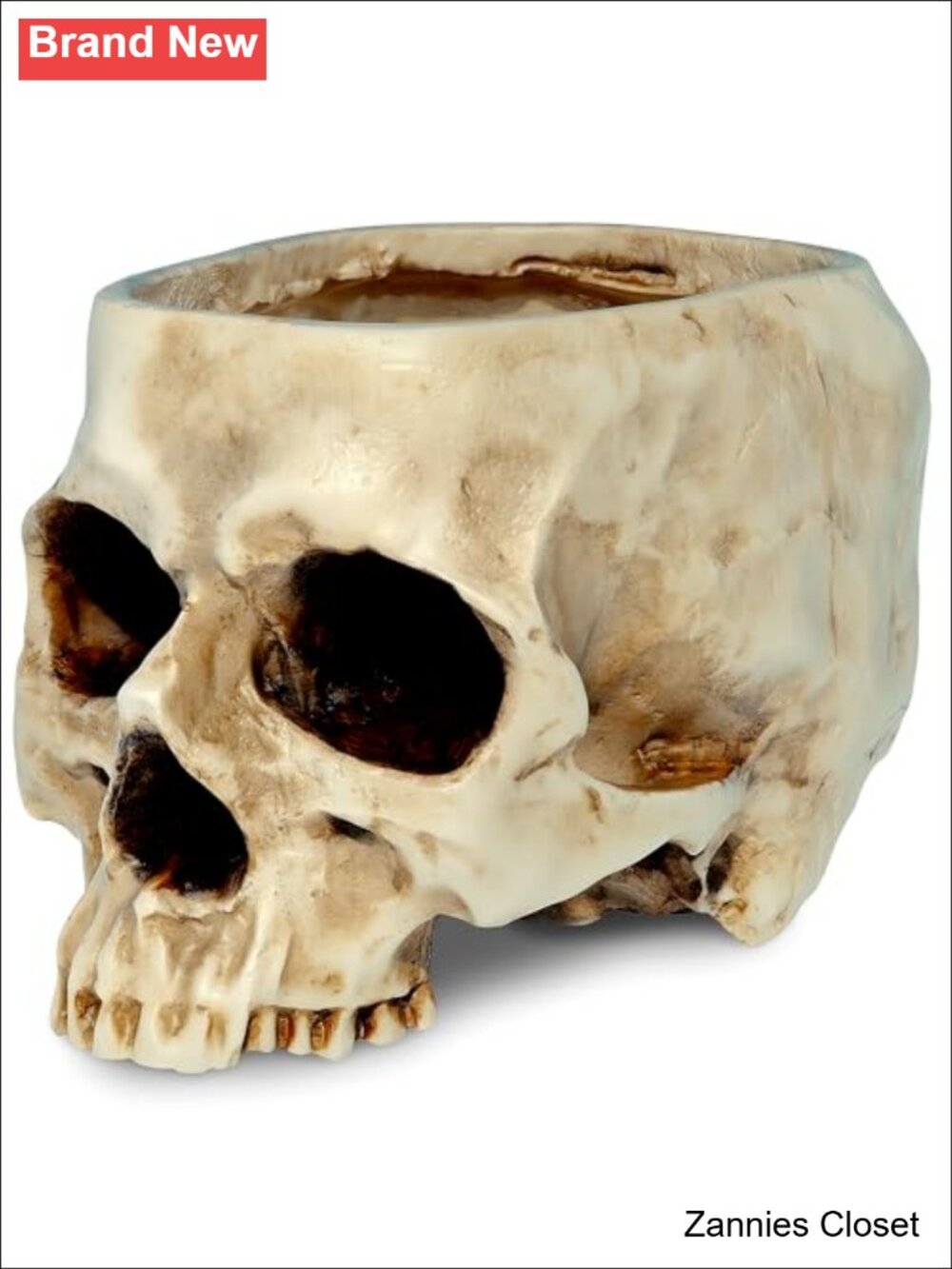 👻 Resin Skull Planter Drain Hole Gothic Desk Decor Succulent Pot Candy Bowl